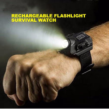 Load image into Gallery viewer, Rechargeable Flashlight Survival Watch