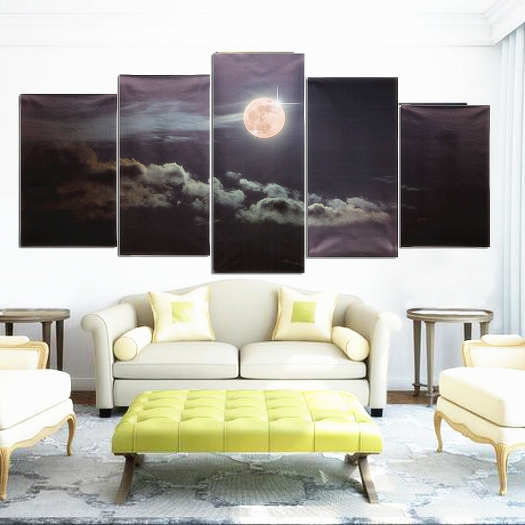 Canvas Printing Moon & Night Clouds Wall Art